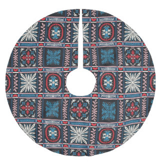 Italian majolica, Mediterranean floral embroidery. Brushed Polyester Tree Skirt