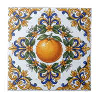 Italian Majolica Orange Citrus Design