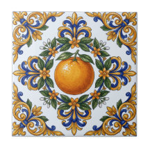 Italian Majolica Orange Citrus Design