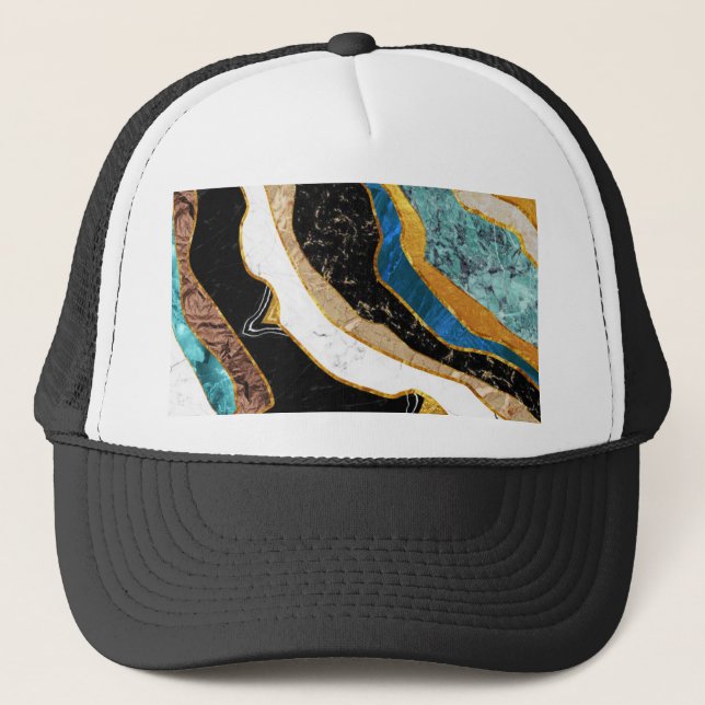 italian marble trucker hat (Front)