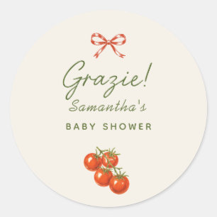 Italian Market Baby Shower Favour Classic Round Sticker