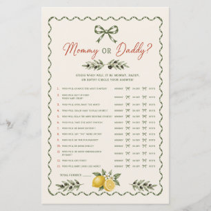 Italian Market Mummy or Daddy Baby Shower Game