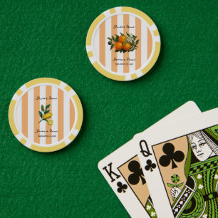 Italian Mediterranean Citrus Lemon Orange Wedding Poker Chips