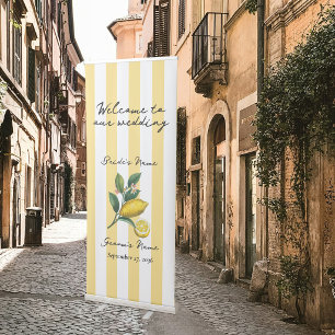 Italian Mediterranean Citrus Lemon Wedding  Retractable Banner