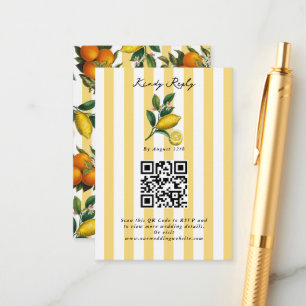 Italian Mediterranean Citrus Lemons Wedding RSVP Enclosure Card