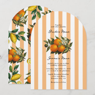 Italian Mediterranean Citrus Oranges Wedding Invitation