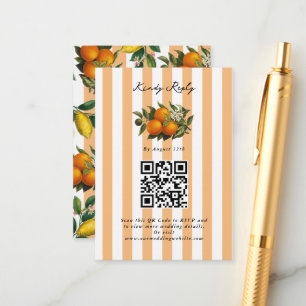 Italian Mediterranean Citrus Oranges Wedding RSVP Enclosure Card