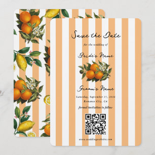 Italian Mediterranean Citrus Oranges Wedding Save The Date