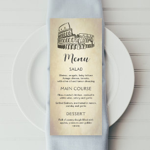 Italian menu, Colosseum editable printable menu