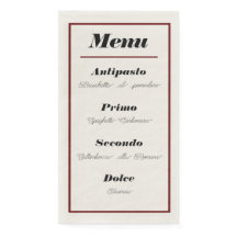 Italian Menu Dinner Napkins