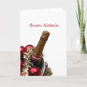 italian merry x-mas card champagne