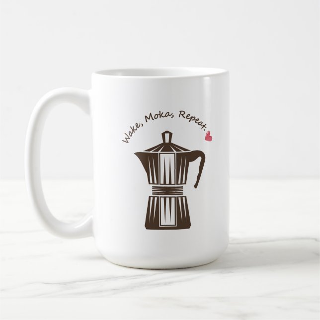 Italian Moka Coffee Pot Mug (Left)