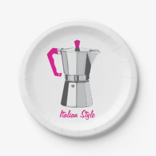 Italian Moka Paper Plate