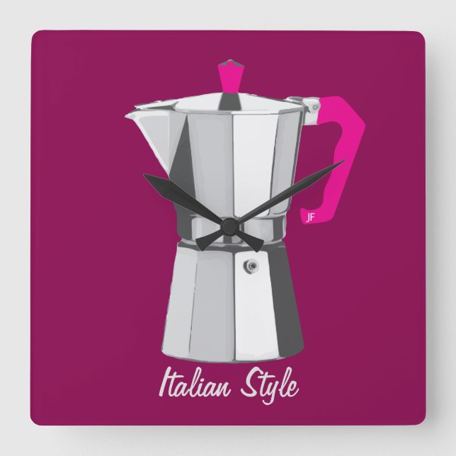 Italian Moka Square Wall Clock (Front)