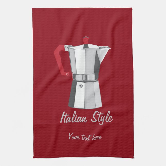Italian Moka Tea Towel (Vertical)