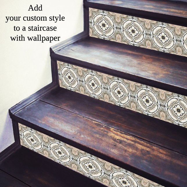 Italian Mosaic Inspired Pattern Wallpaper (Italian wallpaper created from animal patterns. Inspired by Mediterranean mosaic floors.)