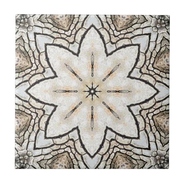 Italian Mosaic Nature Star Ceramic Tile (Front)