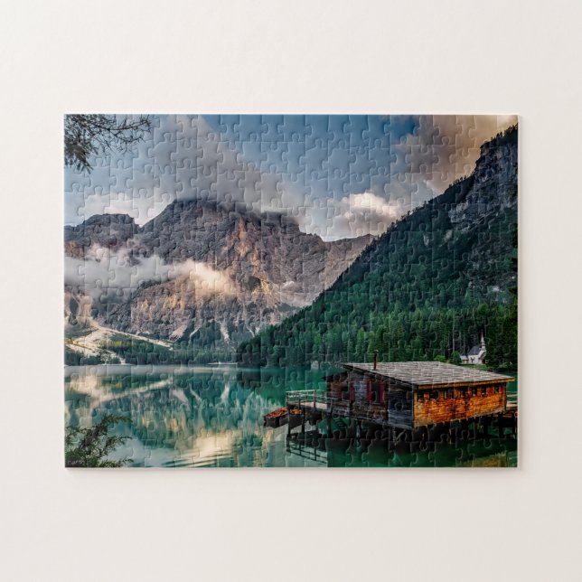 Italian Mountains Lake Landscape Photo Jigsaw Puzzle (Horizontal)