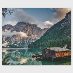 Italian Mountains Lake Landscape Photo Wrapping Paper