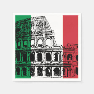 Italian Napkins with image of Flag.