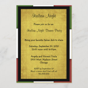 Italian Night Dinner Party Invitation Size 5x7