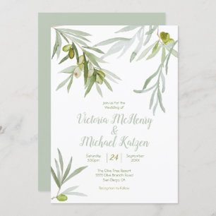 Italian Olive branch Wedding Invitations