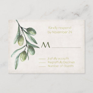 Italian Olive Branch Wedding RSVP