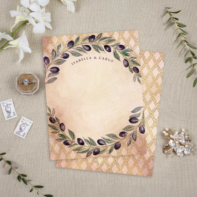 Italian Olive Branches Thank You Card (Italian Olive Branches Thank You Card)