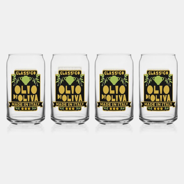 Italian Olive Oil Wall Art Can Glass (Front)