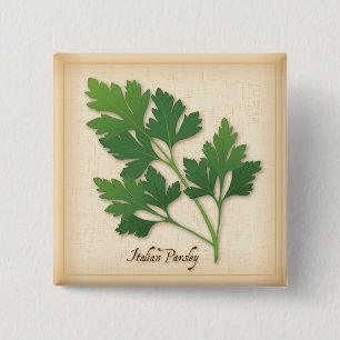 Italian Parsley Herb 15 Cm Square Badge