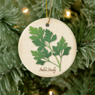 Italian Parsley Herb Ceramic Tree Decoration