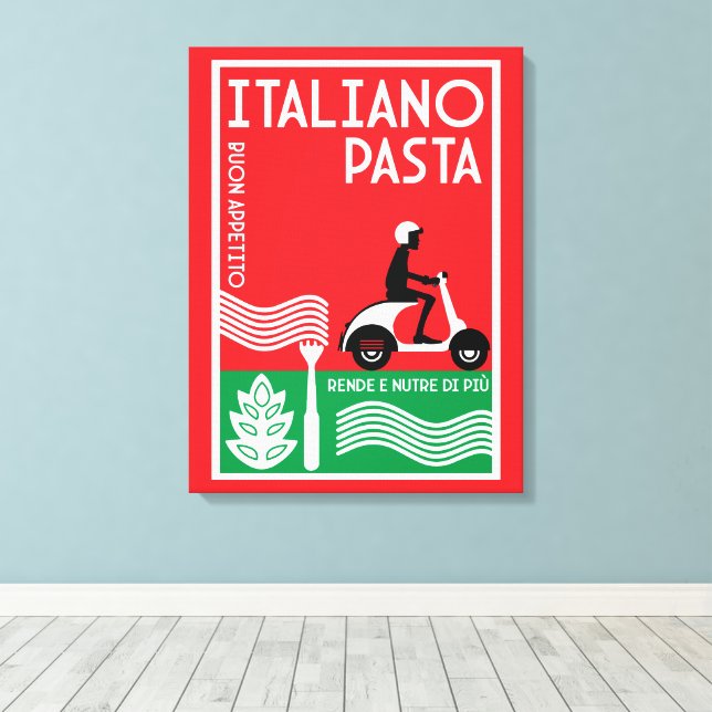 Italian Pasta Art Canvas Print (Insitu(Wood Floor))