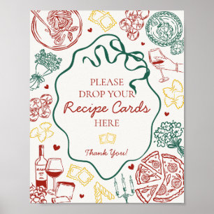 Italian Pasta Bridal Shower Share A Recipe Sign