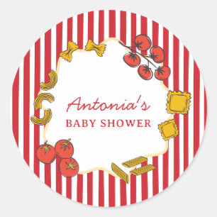 Italian Pasta Ciao Bambino Baby Shower Classic Round Sticker