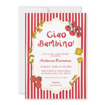 Italian Pasta Ciao Bambino Baby Shower Invitation