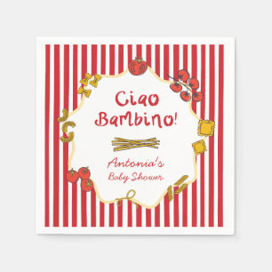 Italian Pasta Ciao Bambino Baby Shower Napkin