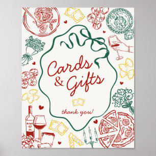 Italian Pasta Dinner Party Cards and Gifts Sign