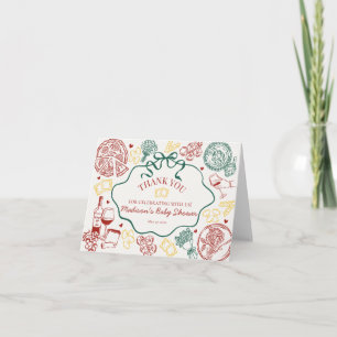 Italian Pasta Dinner Party Thank You Card 