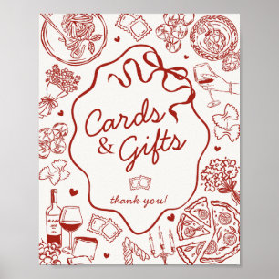 Italian Pasta Party Cards and Gifts Sign