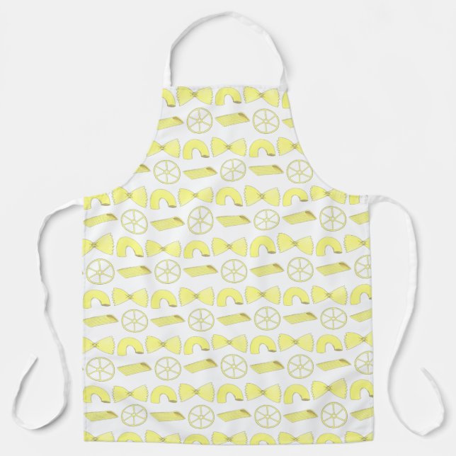 Italian Pasta Shapes Penne Bowtie Elbow Macaroni Apron (Front)