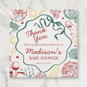 Italian Pasta Special Delivery Baby Shower Favour Tags