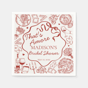 Italian Pasta Thats Amore Bridal Shower Napkin