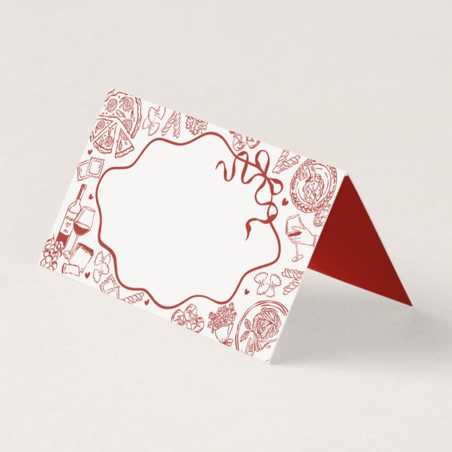 Italian Pasta Thats Amore Place Card Table Decor (Front)