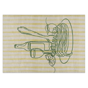 Italian Pasta & Wine Kitchen Print Cutting Board