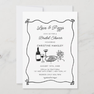 Italian Pizza Modern Bridal Shower Invitation