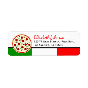 Italian Pizza Party Address Labels