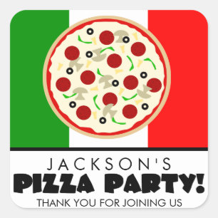 Italian Pizza Party Favour Stickers