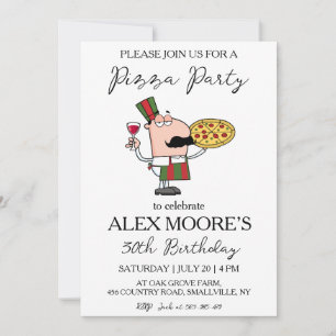 italian pizza party invitations