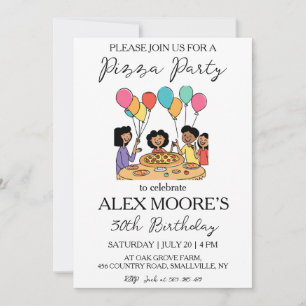 italian pizza party invitations