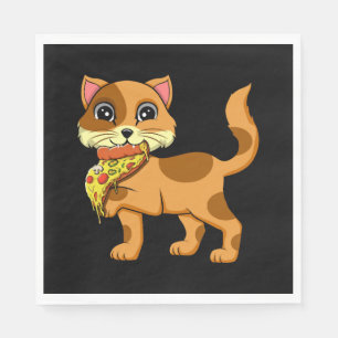 Italian Pizza Pie Cat Lover Cat Whisperer Animal Napkin